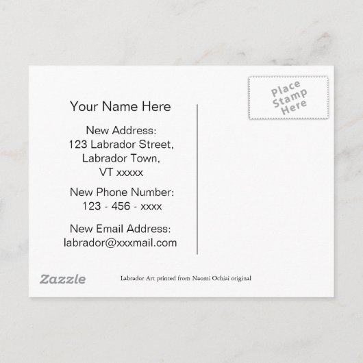 Labrador Dogs Cartoon Moving Faire-part (Dos)