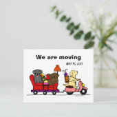 Labrador Dogs Cartoon Moving Faire-part (Debout devant)