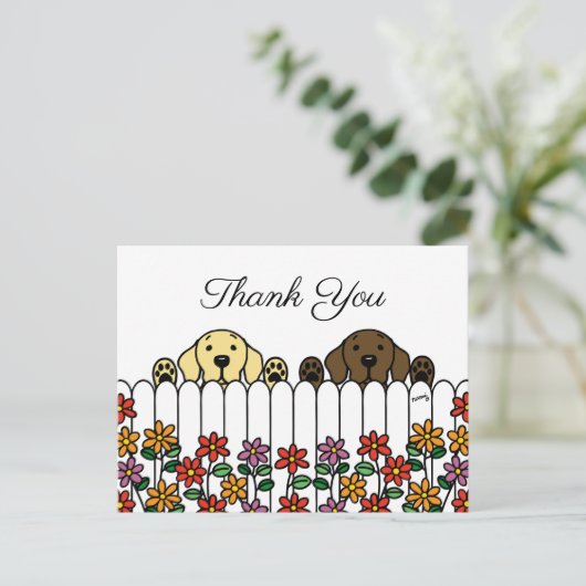 Labrador Duo die je kijkt Dank je Briefkaart (Staand voorkant)