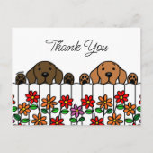 Labrador Duo Vous regarde Carte postale Merci (Devant)