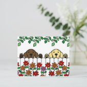 Labrador Duo Vous Regarder Carte Postale (Debout devant)