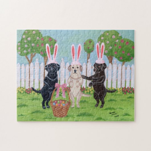 Labrador Easter Bunnies Legpuzzel (Horizontaal)