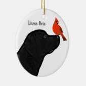 Labrador en kardinaal kerstversiering keramisch ornament (Rechts)