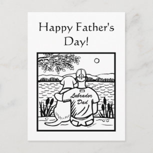 Labrador en papa briefkaart