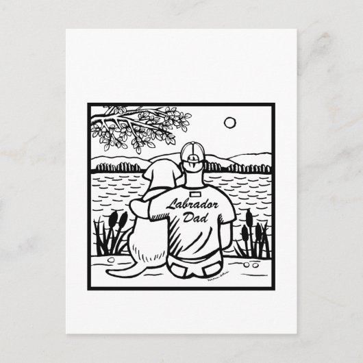 Labrador en papa briefkaart (Voorkant)