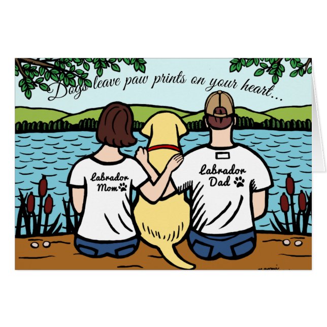 Labrador et maman et papa jaunes (Devant horizontal)