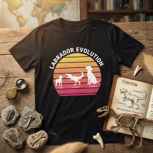 Labrador Evolutie Grappige Witte Silhouet Zonsonde T-shirt