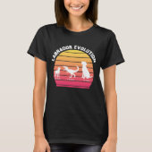 Labrador Evolution Grappig Wit Silhouet Zonsonderg T-shirt (Voorkant)