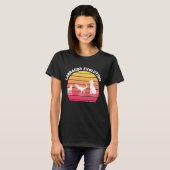 Labrador Evolution Grappig Wit Silhouet Zonsonderg T-shirt (Voorkant volledig)