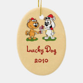 Labrador-fotokerstversiering Keramisch Ornament (Achterkant)