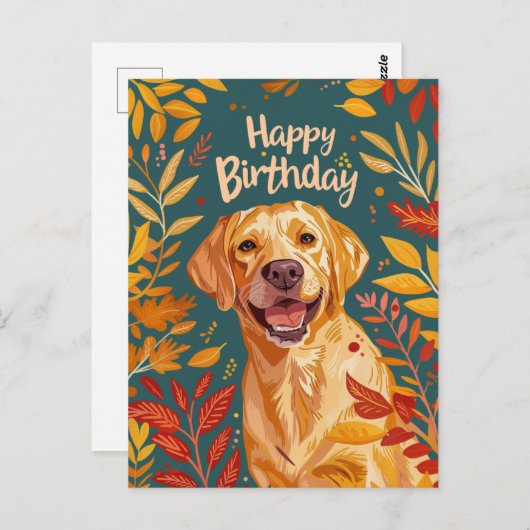 Labrador Gelukkige Verjaardag Briefkaart (Voorkant / Achterkant)