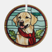 Labrador Glas in lood Kerst Glas Ornament (Achterkant)