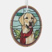 Labrador Glas in lood Kerst Glas Ornament (Voorkant Rechts)