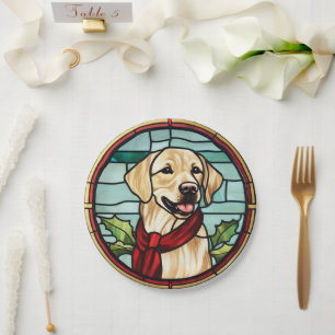 Labrador Glas-in-lood Kerstmis Papieren Bordje