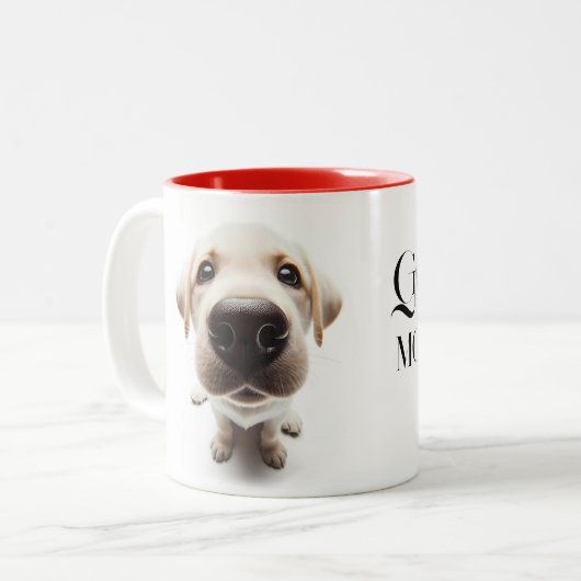Labrador gros-up Mug avec votre nom (Devant gauche)