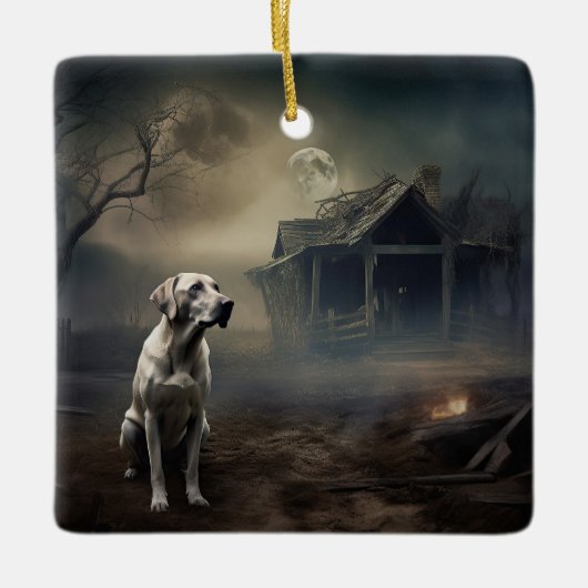 labrador halloween eng keramisch ornament (Voorkant)