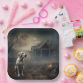 labrador halloween eng papieren bordje (Feest)