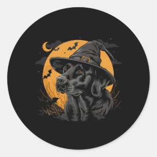 Labrador Halloween Grappige Lieve Hond Zwarte Lab Ronde Sticker