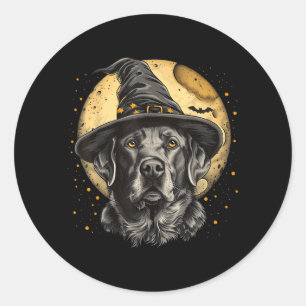 Labrador Halloween Grappige Lieve Hond Zwarte Lab  Ronde Sticker