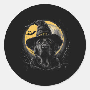 Labrador Halloween Grappige Lieve Hond Zwarte Lab  Ronde Sticker