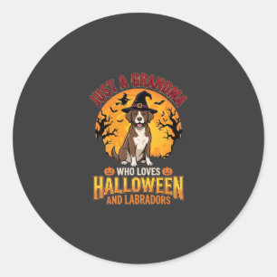 Labrador Halloween Oma Hond Ontwerp_1 Ronde Sticker