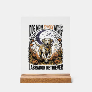Labrador Halloween T-shirt Vintage Dog Moeder Graf Acryl Bord
