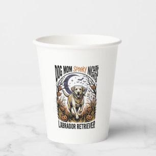 Labrador Halloween T-shirt Vintage Dog Moeder Graf Papieren Bekers