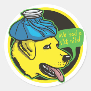 Labrador Hangover Gear Ronde Sticker