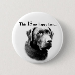 Labrador Happy Face Ronde Button 5,7 Cm