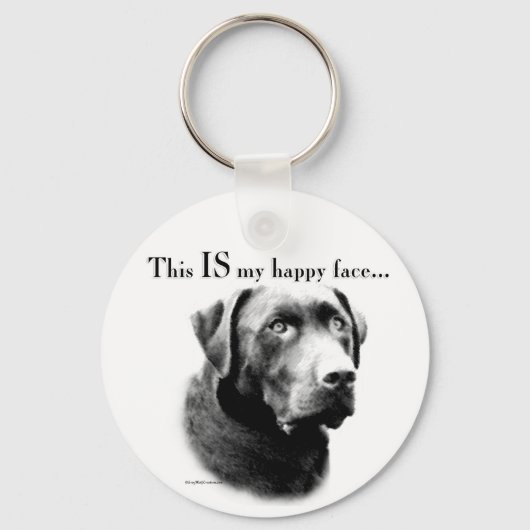 Labrador Happy Face Sleutelhanger (Voorkant)