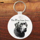 Labrador Happy Face Sleutelhanger (Voorkant)