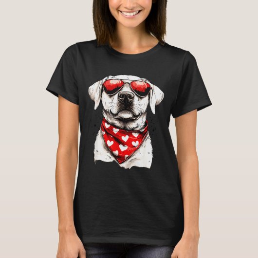Labrador Heart Bandana Cool Lab Dog Lover Men Wome T-shirt (Voorkant)