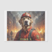 Labrador hond als brandweerman - tissuepapier (Voorkant)