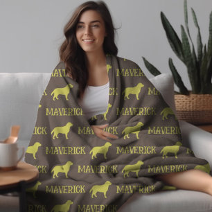 labrador hond, bruin aangepaste naam herhalen fleece deken