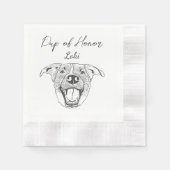 Labrador Hond Custom Hand Tekening Bruiloft Servet (Voorkant)