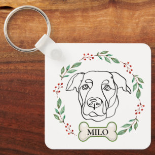 Labrador Hond Gepersonaliseerd Kerstcadeau Sleutelhanger