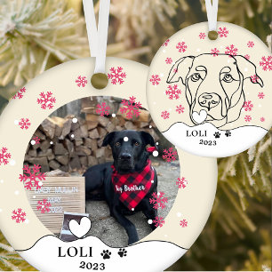 Labrador hond gepersonaliseerde hand tekening kera keramisch ornament