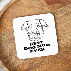 Labrador hond gepersonaliseerde hand tekening vierkante kartonnen onderzetter