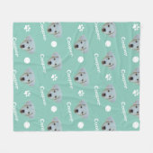 Labrador hond, groene aangepaste naam fleece deken (Voorkant (Horizontaal))