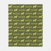 labrador hond, groene aangepaste naam herhalen fleece deken (Voorkant)