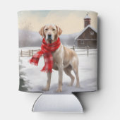 Labrador Hond in Sneeuw Kerstmis Blikjeskoeler (Achterkant)