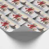 Labrador Hond in Sneeuw Kerstmis Cadeaupapier (Hoek)