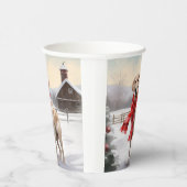 Labrador Hond in Sneeuw Kerstmis Papieren Bekers (Rechts)