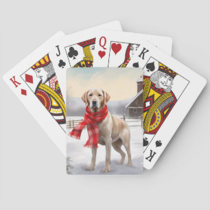 Labrador Hond in Sneeuw Kerstmis Pokerkaarten