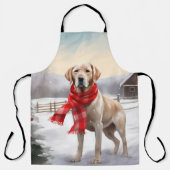 Labrador Hond in Sneeuw Kerstmis Schort (Voorkant)