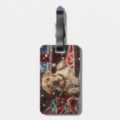 Labrador Hond Kerstfeest Bagagelabel (Achterkant verticaal)