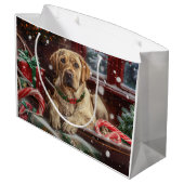 Labrador Hond Kerstfeest Groot Cadeauzakje (Achterkant Gekanteld)