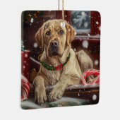 Labrador Hond Kerstfeest Keramisch Ornament (Rechts)