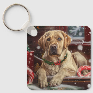 Labrador Hond Kerstfeest Sleutelhanger