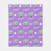 labrador hond, lavendel aangepaste naam fleece deken (Voorkant)